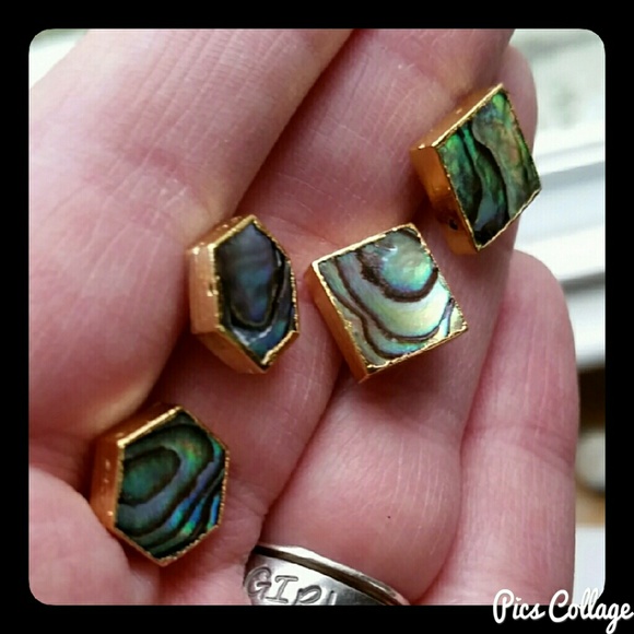 Natural Abalone Shell Earrings - Picture 8 of 8